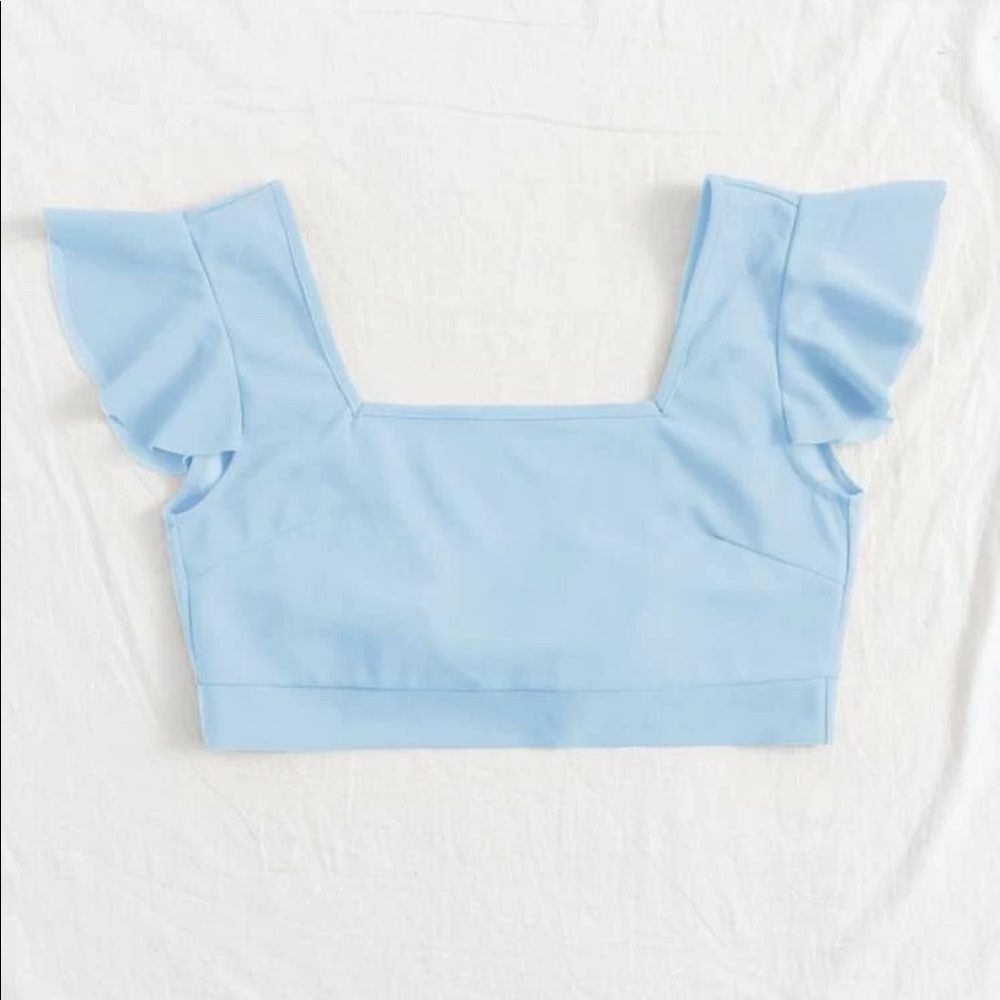 Blue crop top!!
